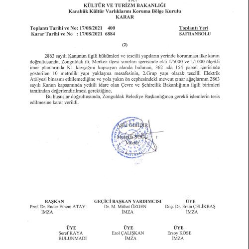 Zonguldak Belediye Meclisinin 21.05.2021 gün ve 76 sayılı kararı ile onaylanan Zonguldak-Amasra-Kurucaşile-Cide Karayolu güzergâhı üzerindeki Uzunkum ve K1 kavşaklarına yönelik 1/1000 ölçekli Uygulama İmar Planı Değişikliği