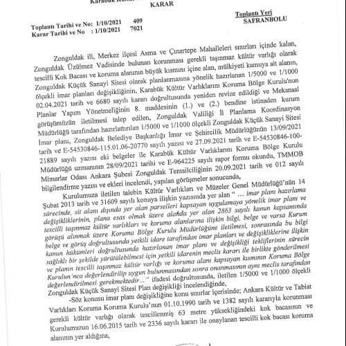 Asma ve Çınartepe Mahallesi sınırları içerisinde kalan alanda, Zonguldak Küçük Sanayi Sitesi planlanmasına ilişkin 1/5000 ölçekli Nazım İmar Planı Değişikliği ile 1/1000 ölçekli Uygulama İmar Planı Değişikliği