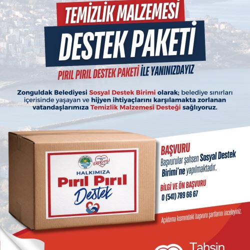 Belediyemizden “Pırıl Pırıl Destek Paketi” ile Temizlik Malzemesi Desteği