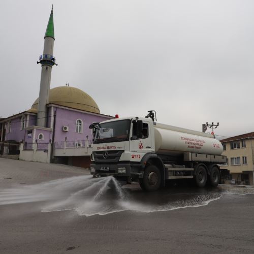 Cadde ve Sokaklarımızda Dezenfekte Çalışmalarımızı Sürdürüyoruz