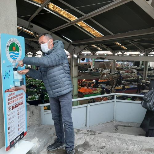 Koronavirüs  (COVID-19) Tehlikesine Karşı 6 Farklı Noktada Dezenfekte İstasyonları Oluşturduk