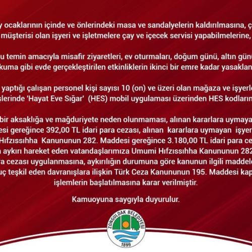 İl Umumi Hıfzıssıhha Meclisi'nin Almış Olduğu Kararlar