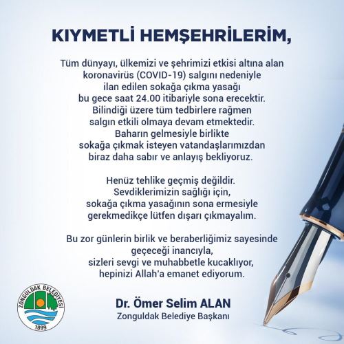 Başkanımızdan Zonguldak Halkına Mesaj