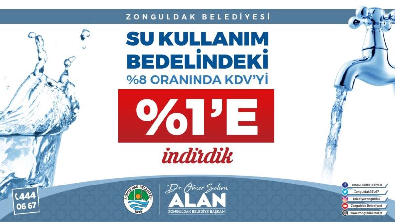 Su Kullanım Bedelinde KDV'yi Yüzde 1'e İndirdik