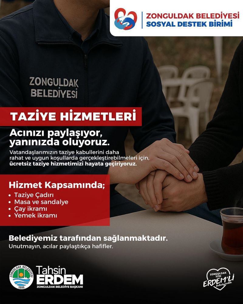 YENİ HİZMETİMİZ: TAZİYE DESTEĞİ
