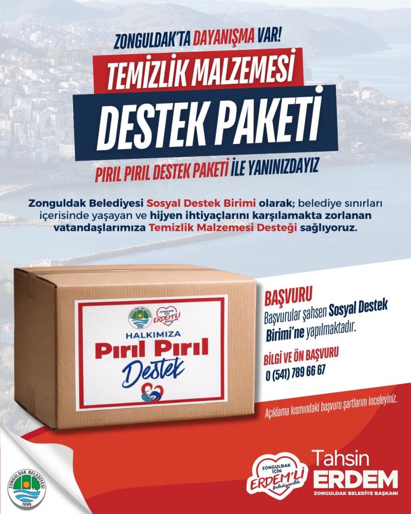 Belediyemizden “Pırıl Pırıl Destek Paketi” ile Temizlik Malzemesi Desteği
