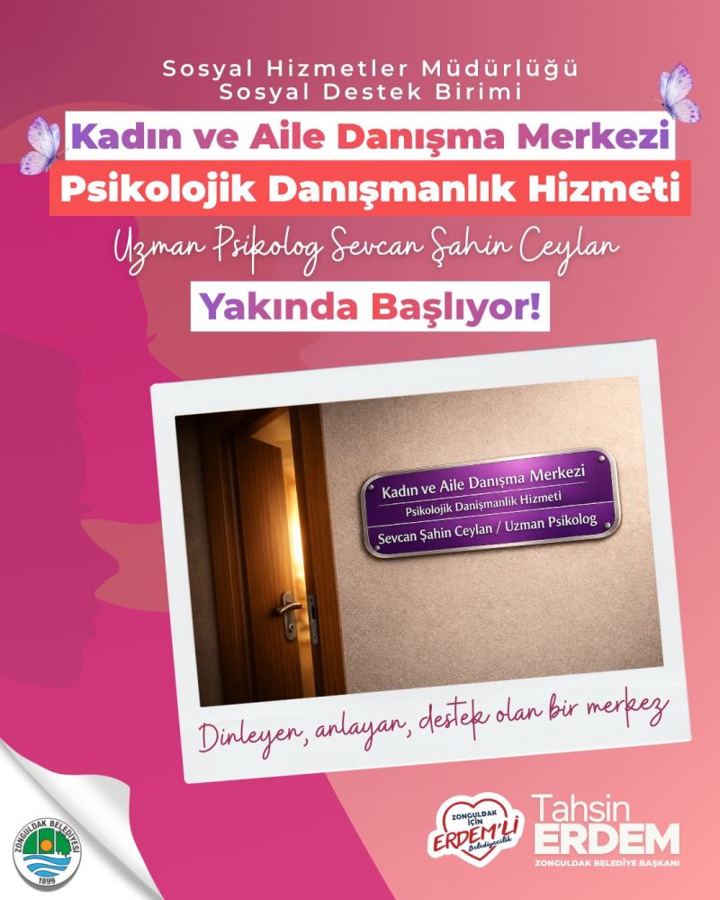 Kadın ve Aile Danışma Merkezi’nde Psikolojik Danışmanlık Hizmeti Başlıyor