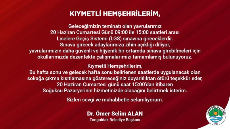 Başkanımız Dr. Ömer Selim ALAN'dan LGS Sınavı'na Dair Açıklama