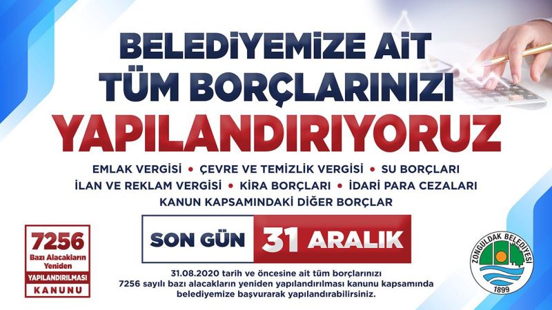 Belediyemize Ait Tüm Borçlarınızı Yapılandırıyoruz