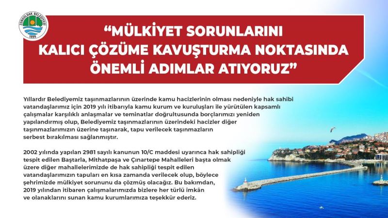 Mülkiyet Sorunlarını Çözüme Kavuşturuyoruz