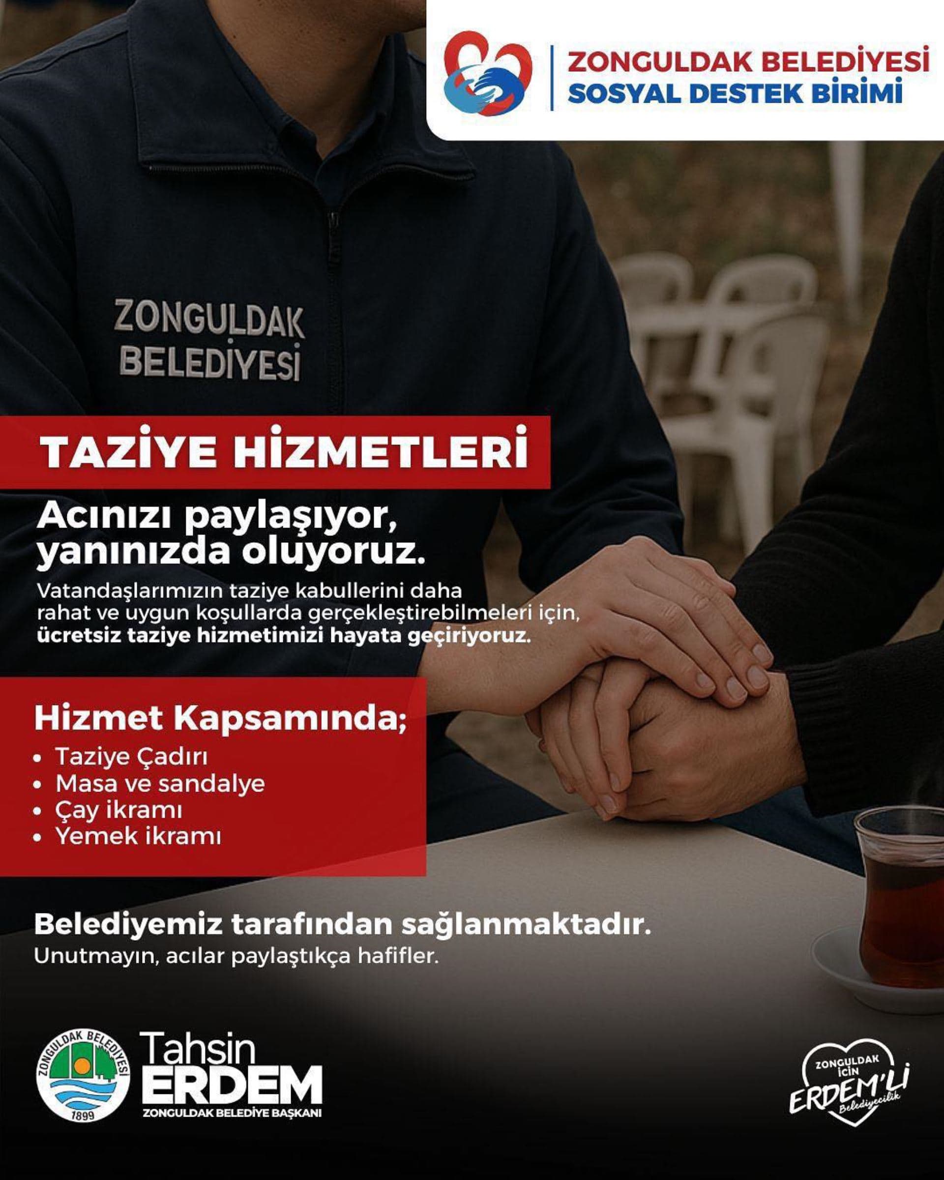 YENİ HİZMETİMİZ: TAZİYE DESTEĞİ